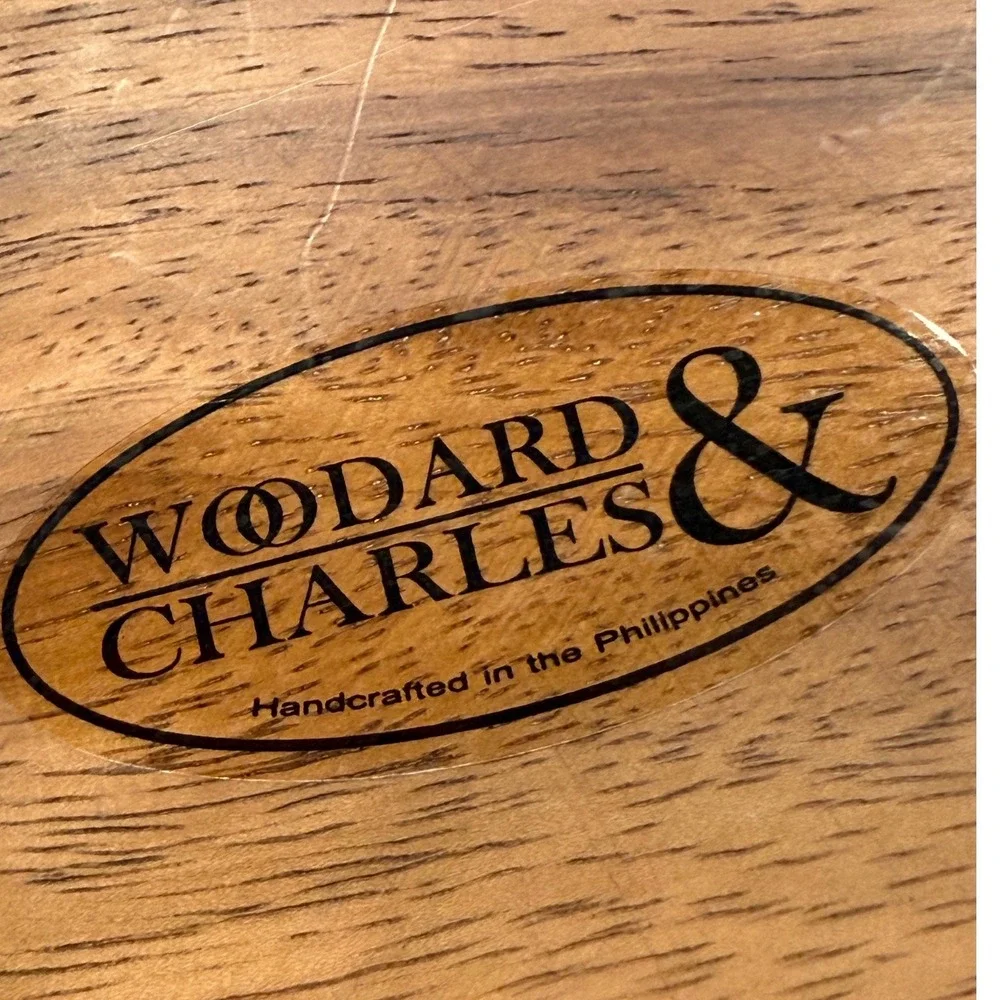 Woodard & Charles Handcrafted Acacia Wood Oval Serving Tray Brown MCM Platter